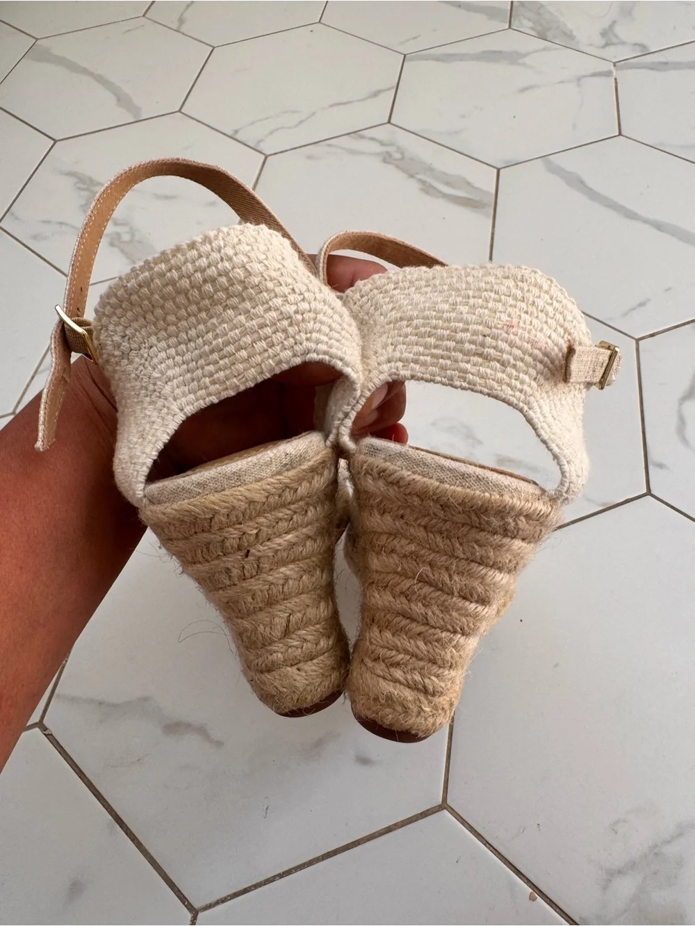 J. Crew Cream Espadrille Ankle-Strap Wedge Sandals NWOB- New Never Worn